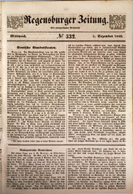 Regensburger Zeitung Mittwoch 2. Dezember 1846