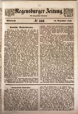 Regensburger Zeitung Mittwoch 16. Dezember 1846