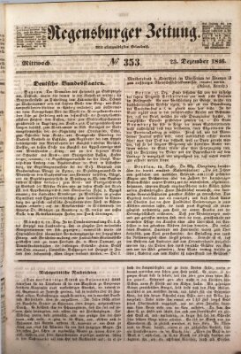 Regensburger Zeitung Mittwoch 23. Dezember 1846