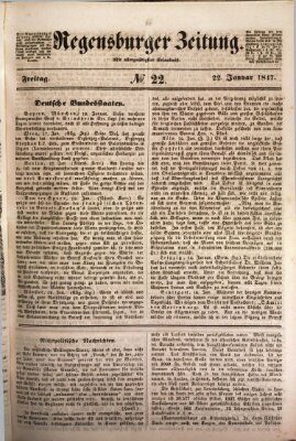 Regensburger Zeitung Freitag 22. Januar 1847