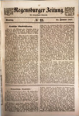 Regensburger Zeitung Montag 25. Januar 1847