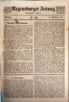 Regensburger Zeitung Sonntag 31. Januar 1847