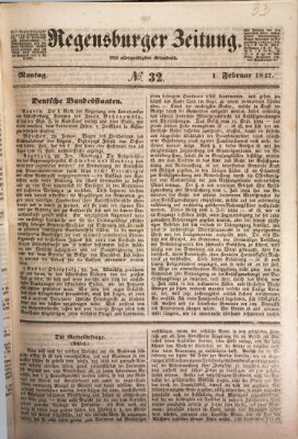 Regensburger Zeitung Montag 1. Februar 1847