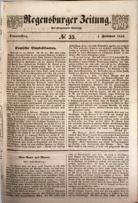 Regensburger Zeitung Donnerstag 4. Februar 1847