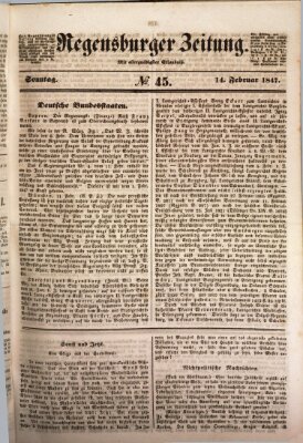 Regensburger Zeitung Sonntag 14. Februar 1847