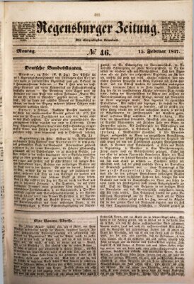 Regensburger Zeitung Montag 15. Februar 1847