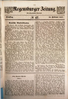 Regensburger Zeitung Dienstag 16. Februar 1847