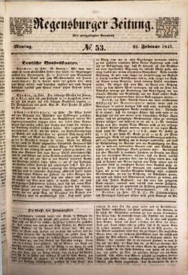 Regensburger Zeitung Montag 22. Februar 1847