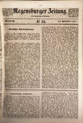 Regensburger Zeitung Mittwoch 24. Februar 1847