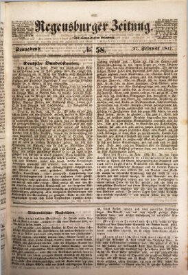 Regensburger Zeitung Samstag 27. Februar 1847