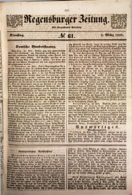 Regensburger Zeitung Dienstag 2. März 1847