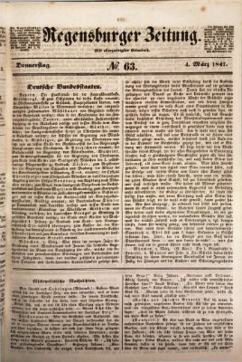 Regensburger Zeitung Donnerstag 4. März 1847