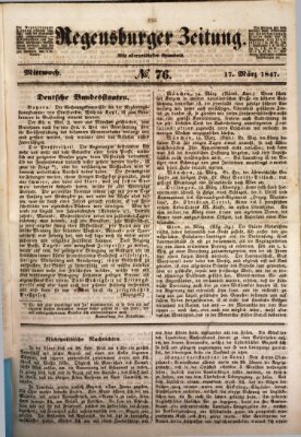 Regensburger Zeitung Mittwoch 17. März 1847