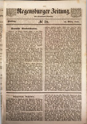 Regensburger Zeitung Freitag 19. März 1847