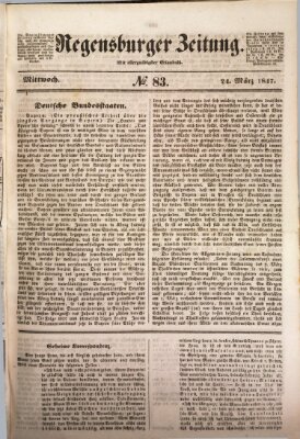 Regensburger Zeitung Mittwoch 24. März 1847