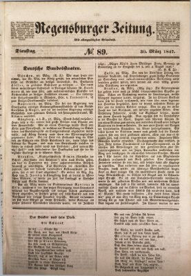 Regensburger Zeitung Dienstag 30. März 1847