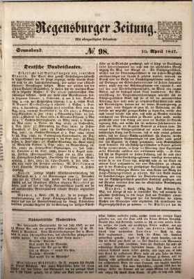 Regensburger Zeitung Samstag 10. April 1847