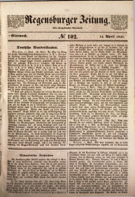 Regensburger Zeitung Mittwoch 14. April 1847