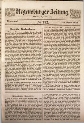 Regensburger Zeitung Samstag 24. April 1847