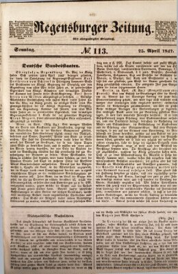 Regensburger Zeitung Sonntag 25. April 1847