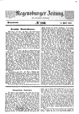 Regensburger Zeitung Samstag 3. Juli 1847