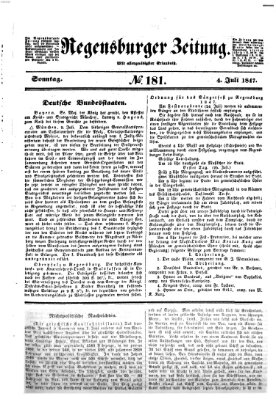 Regensburger Zeitung Sonntag 4. Juli 1847