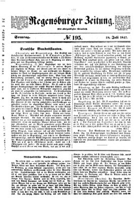 Regensburger Zeitung Sonntag 18. Juli 1847