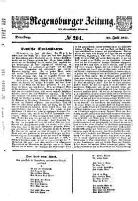 Regensburger Zeitung Dienstag 27. Juli 1847