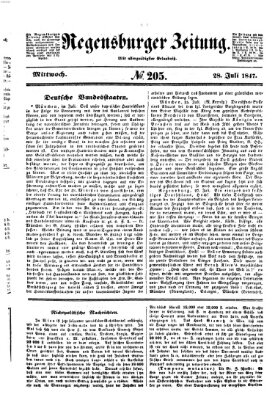 Regensburger Zeitung Mittwoch 28. Juli 1847