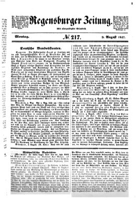 Regensburger Zeitung Montag 9. August 1847