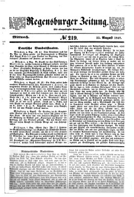 Regensburger Zeitung Mittwoch 11. August 1847