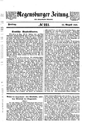 Regensburger Zeitung Freitag 13. August 1847