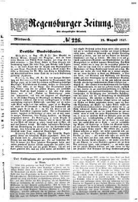 Regensburger Zeitung Mittwoch 18. August 1847