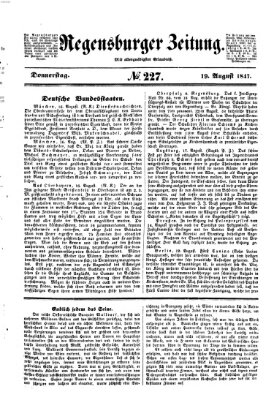 Regensburger Zeitung Donnerstag 19. August 1847