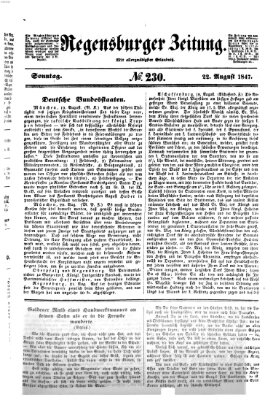 Regensburger Zeitung Sonntag 22. August 1847