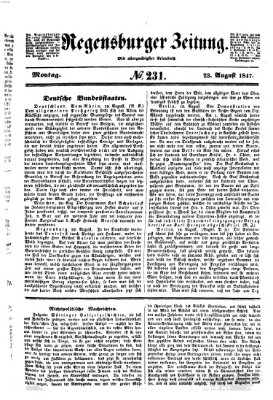 Regensburger Zeitung Montag 23. August 1847