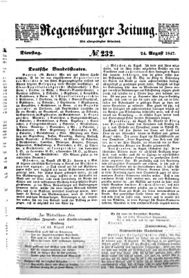 Regensburger Zeitung Dienstag 24. August 1847