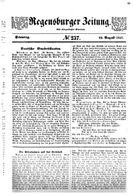 Regensburger Zeitung Sonntag 29. August 1847