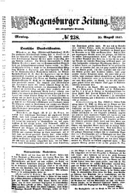 Regensburger Zeitung Montag 30. August 1847