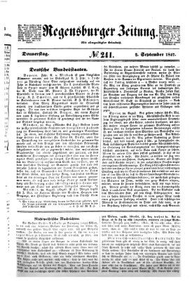 Regensburger Zeitung Donnerstag 2. September 1847