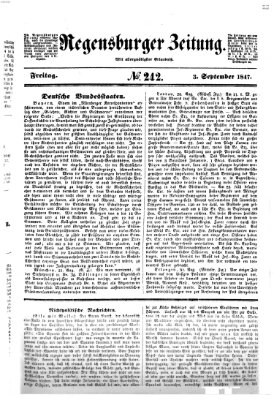 Regensburger Zeitung Freitag 3. September 1847