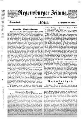 Regensburger Zeitung Samstag 4. September 1847