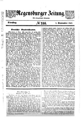 Regensburger Zeitung Dienstag 7. September 1847