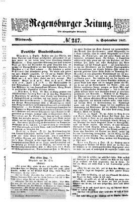 Regensburger Zeitung Mittwoch 8. September 1847