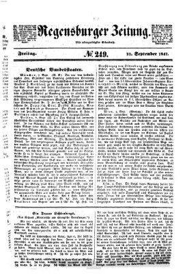 Regensburger Zeitung Freitag 10. September 1847