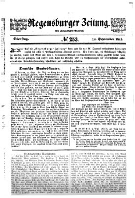 Regensburger Zeitung Dienstag 14. September 1847