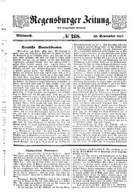 Regensburger Zeitung Mittwoch 29. September 1847