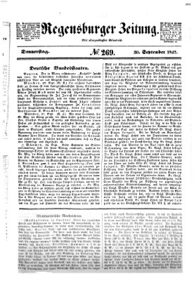 Regensburger Zeitung Donnerstag 30. September 1847