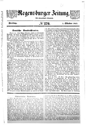 Regensburger Zeitung Freitag 1. Oktober 1847