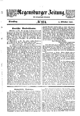 Regensburger Zeitung Dienstag 5. Oktober 1847